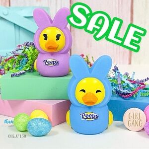 Peeps Duckalooz Easter Peeps Rubber Duck Duckie Set Of 2 NEW HTF Purple & Blue